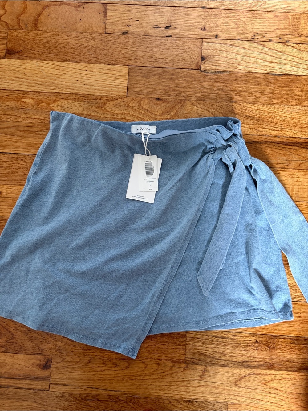 Z Supply Blue Tie-Waist Mini Skirt